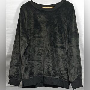 GAIAM VELOUR SOFT WOMAN PULLOVER SWEATSHIRT BLACK SIZE XL NWT